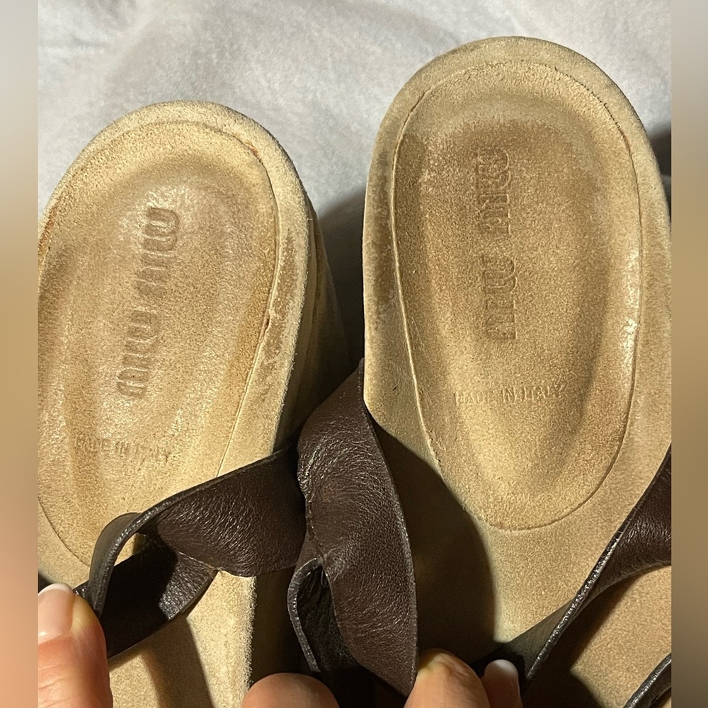 Miu Miu Platforms Sandals Size 8.5 Euc - image 7